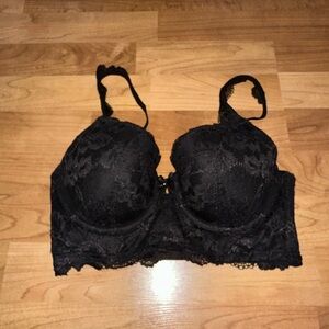 Victoria's Secret Black Lace Long Line Bustier